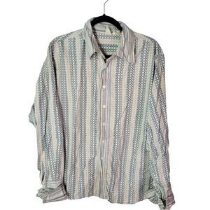 Oxford Fulham Mens Sz L 38 Multicolor Geometric Long Sleeve Button Down Shirt